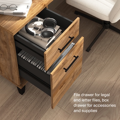 Bush Home Somerset 60" W Office Computer Desk with Drawers, Fresh Walnut (WC81328K)