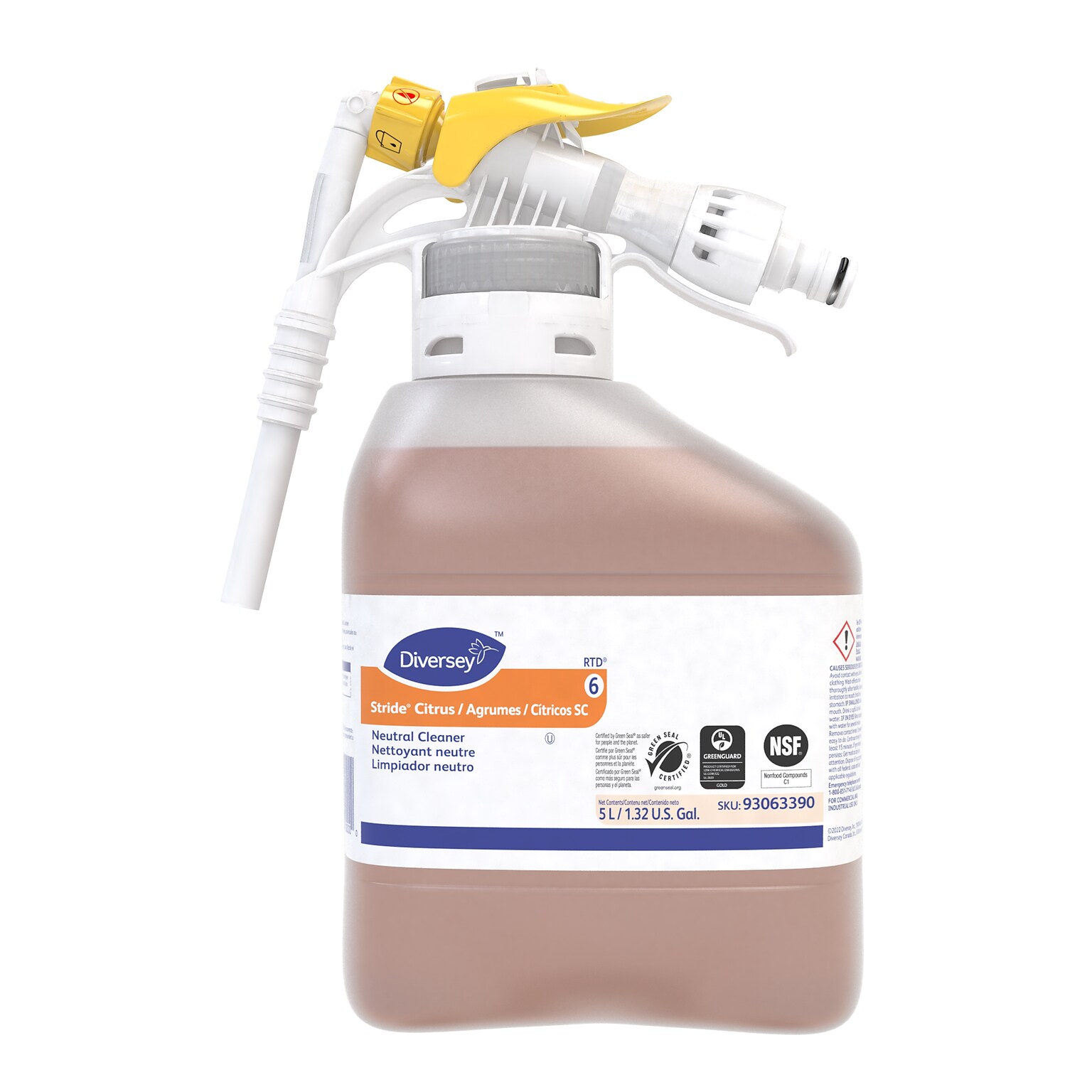 Stride SC 3 Multipurpose Cleaner for Diversey RTD Systems, Citrus Scent, 168.96 Fl Oz. (93063390)