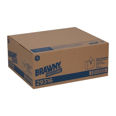 Brawny Professional H600 Synthetic Fiber Cleaning Wipers, 12.5 x 9.1, White, 200 Wipers/Box, 10/Ca