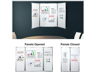 Excello Global Products Magnetic Dry-Erase Folding Whiteboard, 40" x 60" (EGP-HD-0482)