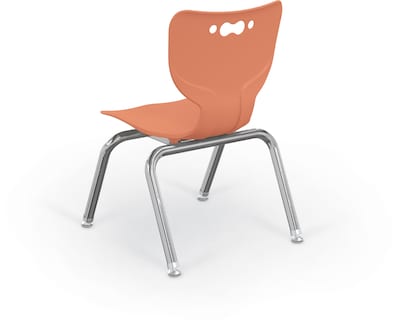 MooreCo 12" Hierarchy Student Chair with 4 Legs, Cayenne/Chrome Base (703673562737)