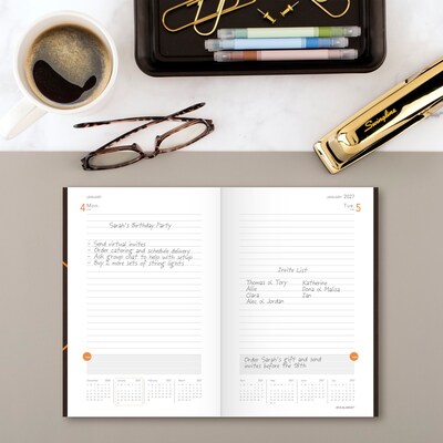 2027 AT-A-GLANCE 5" x 8.25" Calendar Year Daily Planner, Paperboard Cover, Brown/Orange (70-6201-30-27)