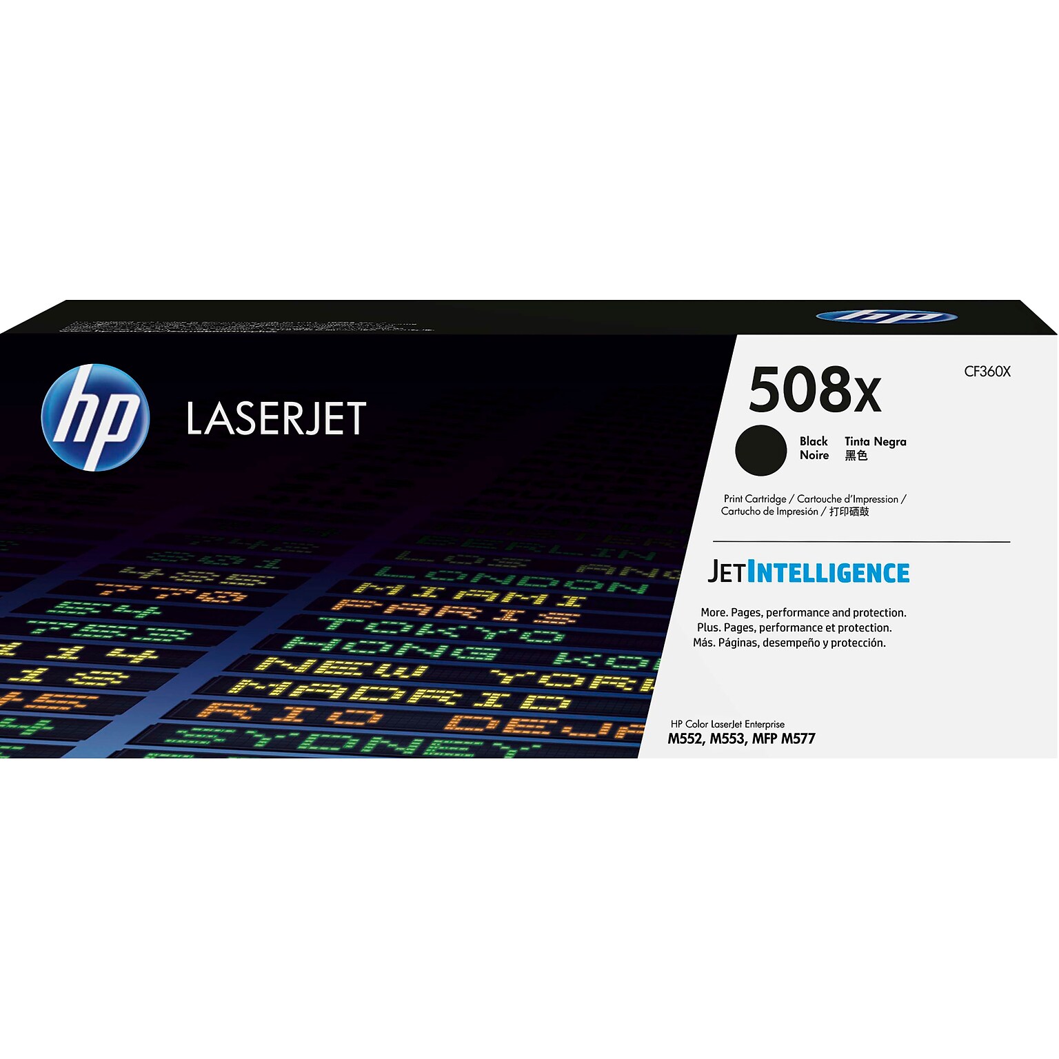 HP 508X Black High Yield Toner Cartridge, Prints Up to 12,500 Pages (CF360X)