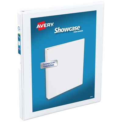 Avery Showcase 1/2 3-Ring View Binders, Slant Ring, White (19551)