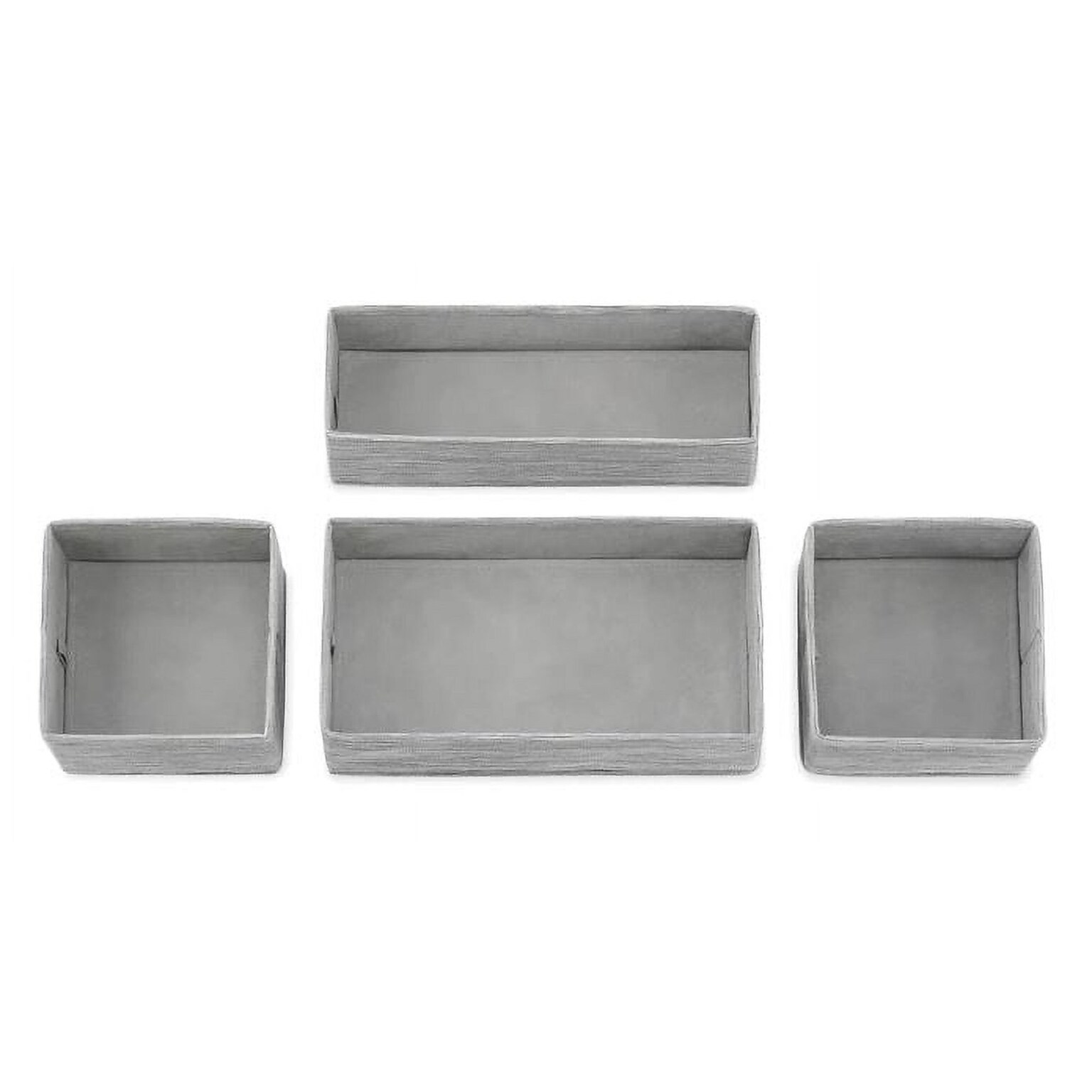 Whitmor Fabric Drawer Organizers, Gray, 4/Set (5455-9871)