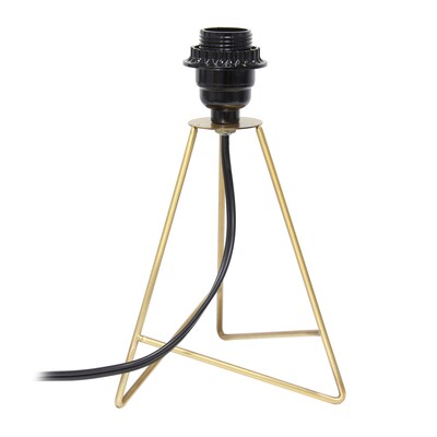 Simple Designs Down to the Wire Table Lamp Fabric Shade, Gold with White Shade (LT2066-GDW)