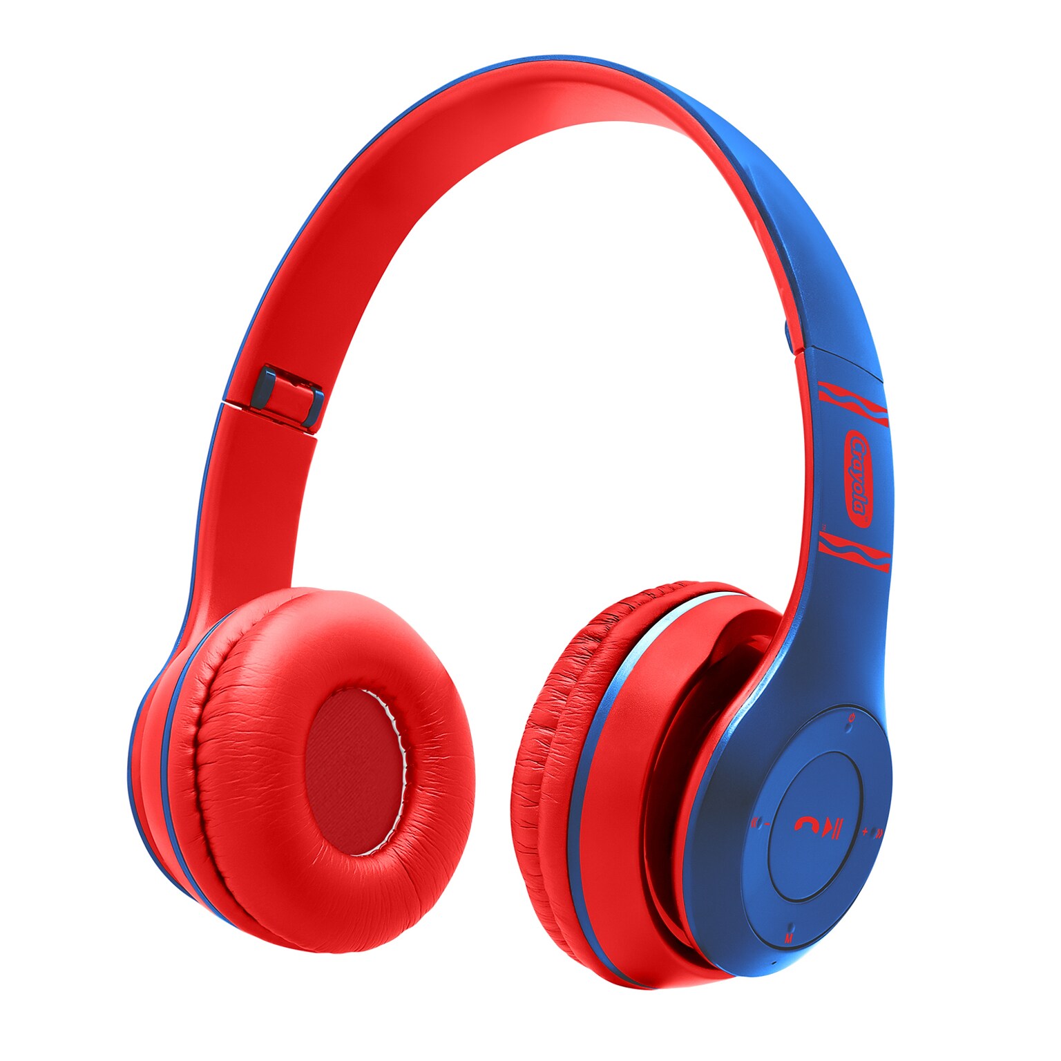 Crayola Boost Active Wireless Over-Ear Headphones, Bluetooth, Blue/Red (CHPBT348)