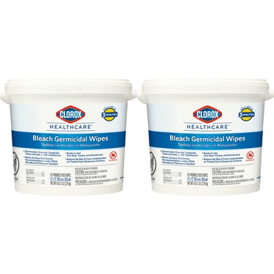 Clorox Healthcare Disinfecting Wipes, 110 Wipes/Container, 2/Carton (30358CT)