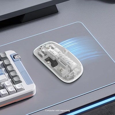 SaharaCase Glacier Wireless Ergonomic Laser Mouse, White (KB58)