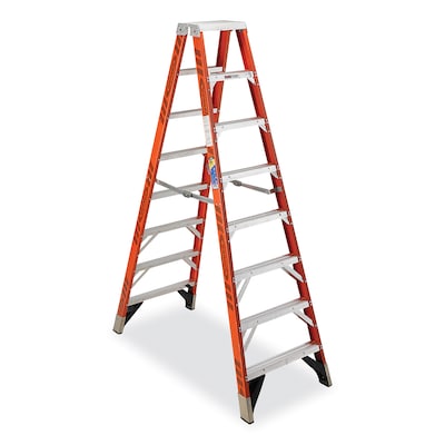 Werner 8 Fiberglass Twin Step Ladder, 375 lbs. Capacity (T7404)