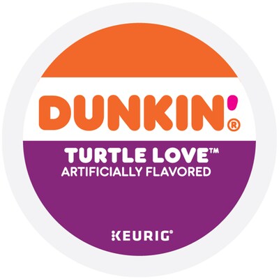 Dunkin' Turtle Love Coffee, Keurig K-Cup Pod, Dark Roast, 22/Box, 4 Boxes/Carton (5000367615CT)