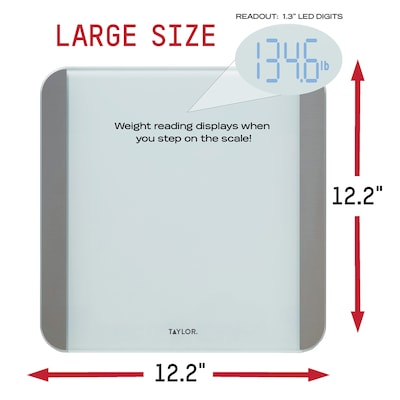 Taylor Precision Products TAP5283426 Digital Scale, White, 440lbs. Capacity
