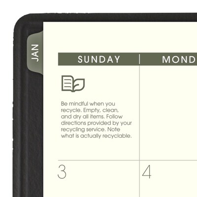 2027 AT-A-GLANCE Recycled 7" x 8.75" Monthly Planner, Faux Leather Cover, Black (70-120G-05-27)