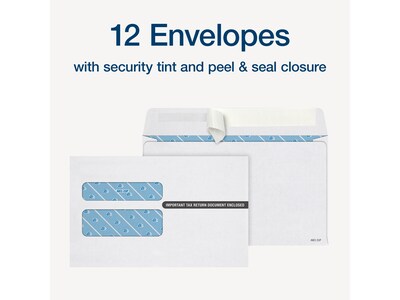 Adams 2024 W-2 Tax Form with Self-Seal Envelopes and Access to Tax Forms Helper, 6-Part, 2-Up, Copy A, 1, B, C, 2, D, 12/Pack