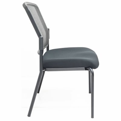 Lorell Mesh Back Steel Guest Chair, Armless, Black (LLR23102)
