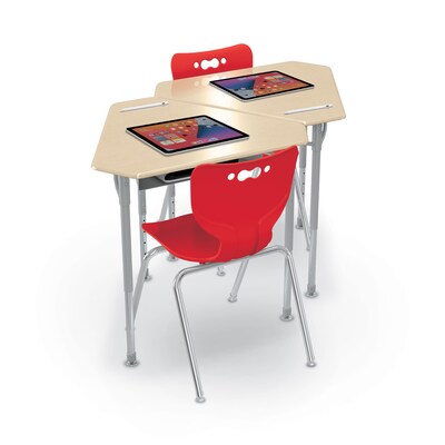 MooreCo Astute 33.8W Diamond Student Desk, Fusion Maple, 2/Pack (59086)