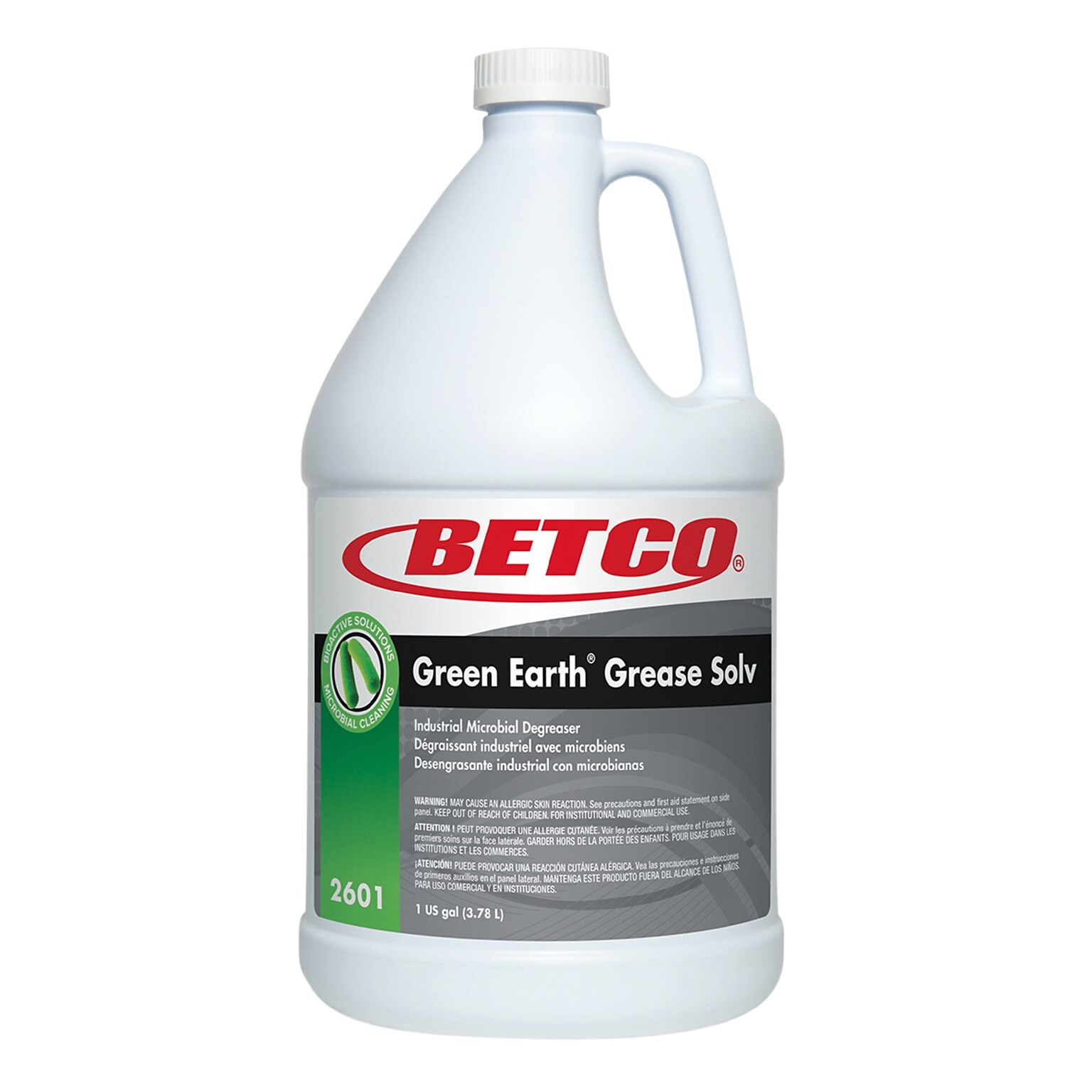 Betco Probiotic Grease Solv Industrial Microbial Degreaser, Orange Scent, 1 gal Bottle, 4/Carton (BET26010400)