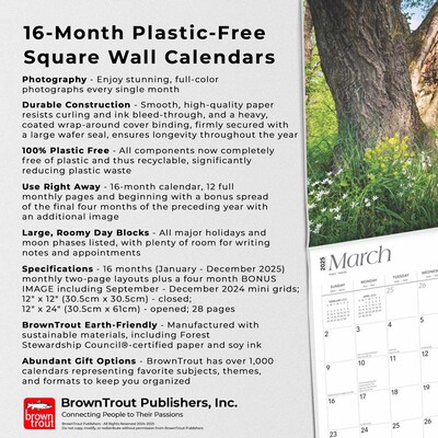 2025 BrownTrout Pennsylvania Wild & Scenic 12" x 12" Monthly Wall Calendar (9781975475529)