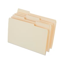 Quill Brand® Premium File Folders, Assorted Tabs, 1/3-Cut, Legal Size, Manila, 100/Box (761137)