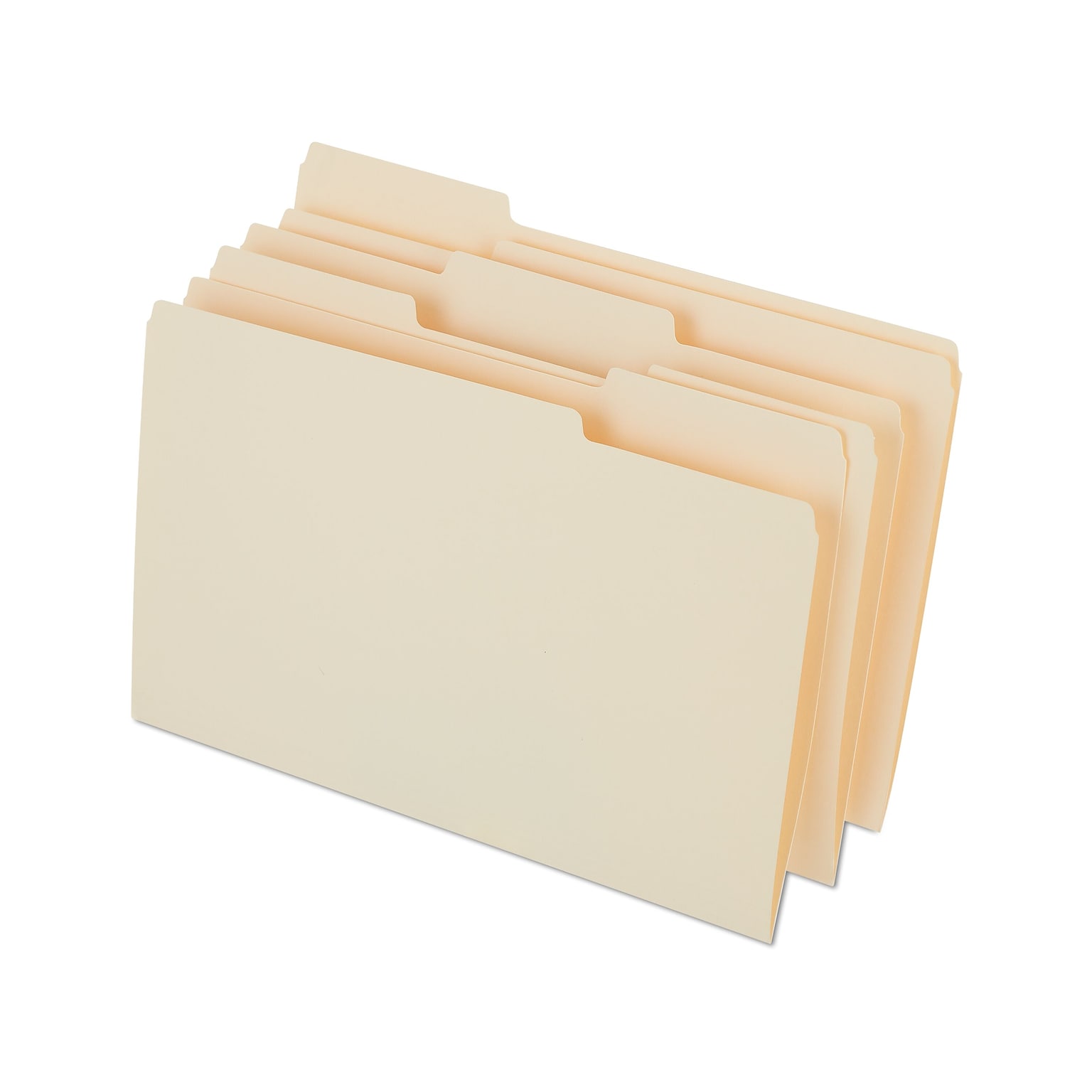 Quill Brand® Premium File Folders, Assorted Tabs, 1/3-Cut, Legal Size, Manila, 100/Box (761137)