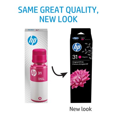 HP 31 Magenta Standard Yield Ink Cartridge Refill, Prints Up to 8,000 Pages (1VU27AN)