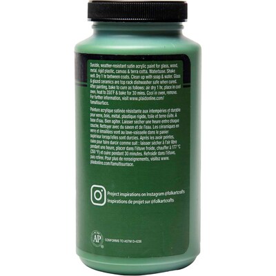 FolkArt Acrylic Paint Multi-Surface Satin, 16oz., Classic Green, 2/Pack (FLK6377-2)