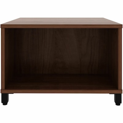 Lorell 24"W x 24"D Laminate Square Reception Table with Storage, Walnut (LLR69202)