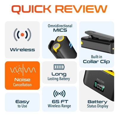 Delton M27 Two Wireless Lavalier Microphones and USB-C Receiver, Black (DLM27C)