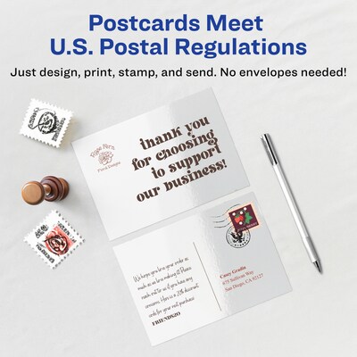 Avery Postcards, Glossy White, 4.25" x 5.5", Inkjet, 100/Pack (08383)