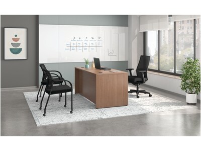 HON Mod 66W Double-Pedestal Desk, Sepia Walnut (HLPLDS66PSSE1)