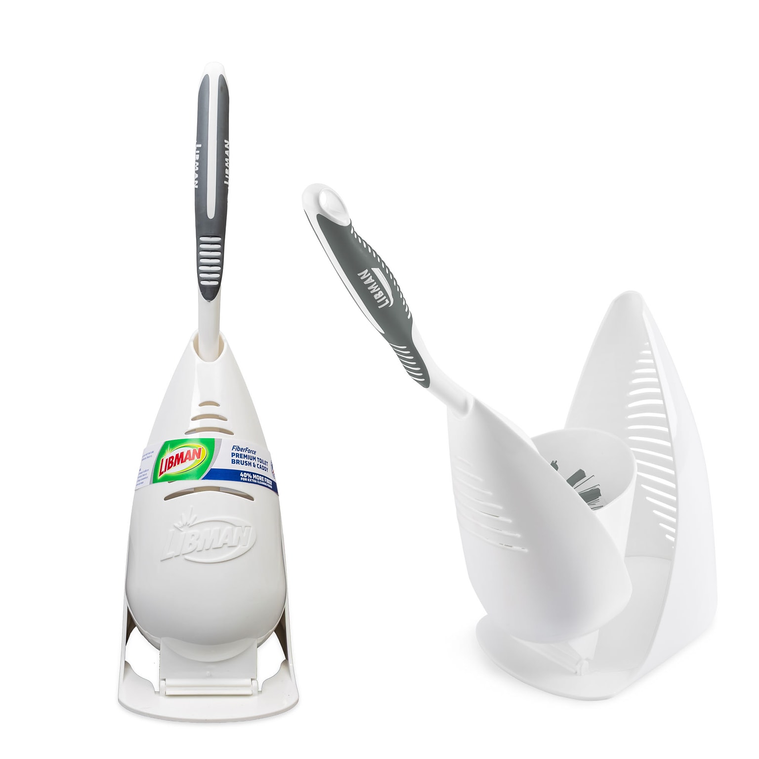 Libman Premium Angled Toilet Bowl Brush & Caddy, 4/Carton (1022)