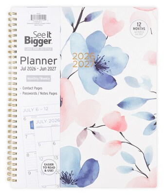 2026-2027 PlanAhead See It Bigger 9.25 x 11.25 Academic Weekly & Monthly Planner, Paperboard Cover