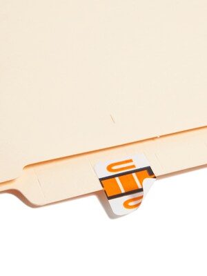 Smead BCCR Labels File Folder Label, U, Light Orange, 500 Labels/Pack (67091)