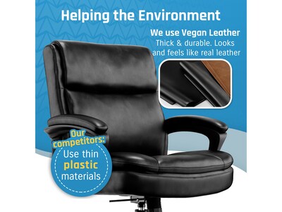Click365 Transform 2.0 Ergonomic Bonded Leather Swivel Desk Chair, Black (CCHR10007B)