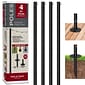 Excello Global Products Bistro Pole for String Lights, Black, 4/Pack (EGP-HD-0361)