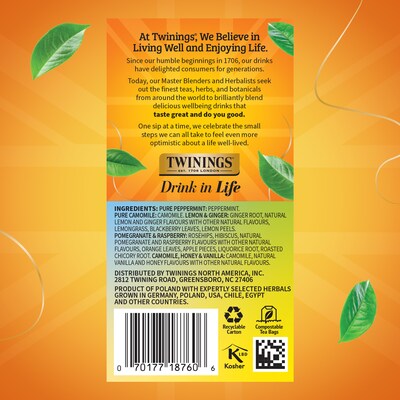 Twinings Assorted Herbal Tea Bags, 20/Box (F08666)