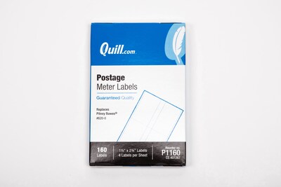 Quill Brand® Postage Meter Self-Adhesive Labels, 1-1/2 x 2-3/4, White, 160 Labels/Pack (P1160)