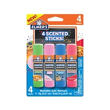 Elmers Scented Permanent Glue Sticks, Assorted Colors, 4/Pack (2142958)