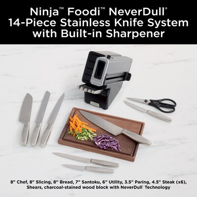 Ninja Foodi NeverDull Premium K62014 Stainless Steel Knife Set, 14 Pieces (K62014)