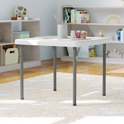 Flash Furniture Paige Square Kids Folding Table, 24 x 24, Granite White (RB2424KIDWH)