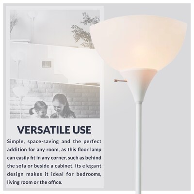 Newhouse Lighting Joey Torchiere Floor Lamp, White (NHFL-JO-WH)