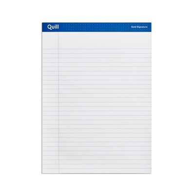 Quill Brand® Gold Signature Premium Series Legal Pad, 8-1/2 x 11, Wide Ruled, Assorted, 50 Sheets/
