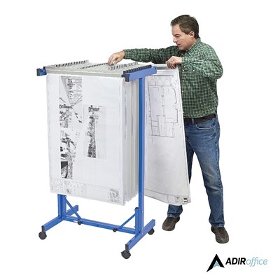 AdirOffice Metal Mobile File Cart with Swivel Wheels, Blue (615-BLU-PKG)