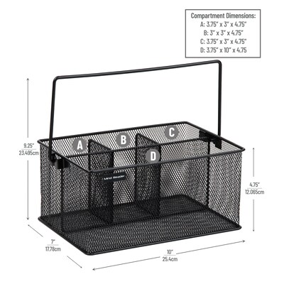 Mind Reader Metal Accessory Caddy Countertop Utensil Organizer, Black, 2/Pack (2MESHBASK)