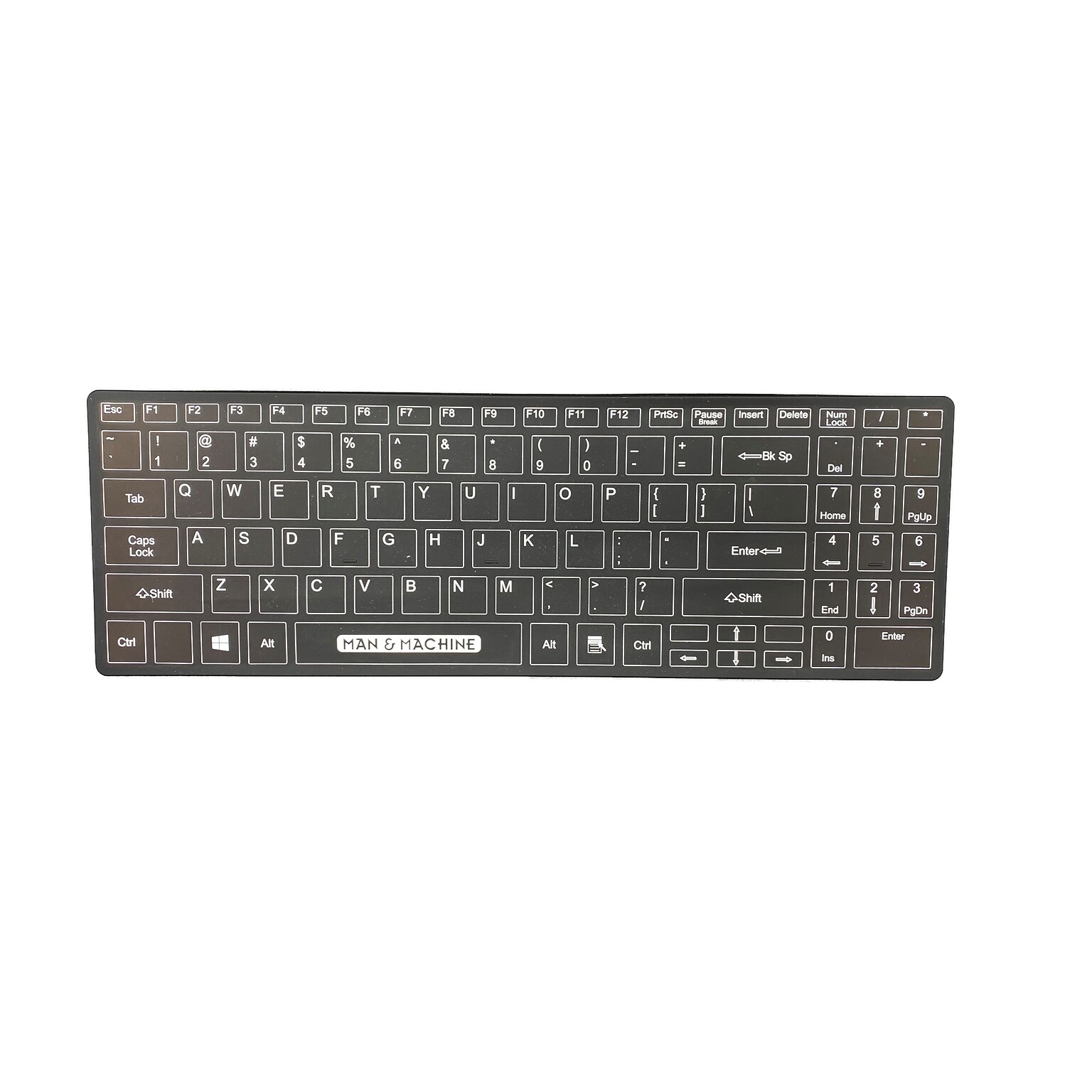 Man & Machine Silicone Printed Fitted Drape Keyboard Cover, Black (DRAPE/ITS/US-B)