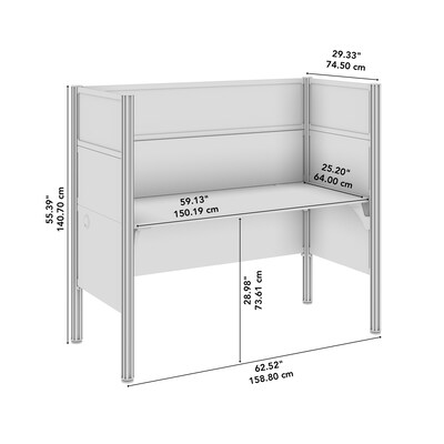 Bush Business Furniture Pro-Biz 55.39"H x 62.52"W 2 Person Back to Back Cubicle Panel Workstation, White (100870DG-17)