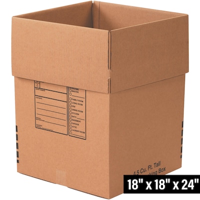 18 x 18 x 24 Deluxe Moving Boxes, 32 ECT, 15/Bundle (181824DPB)