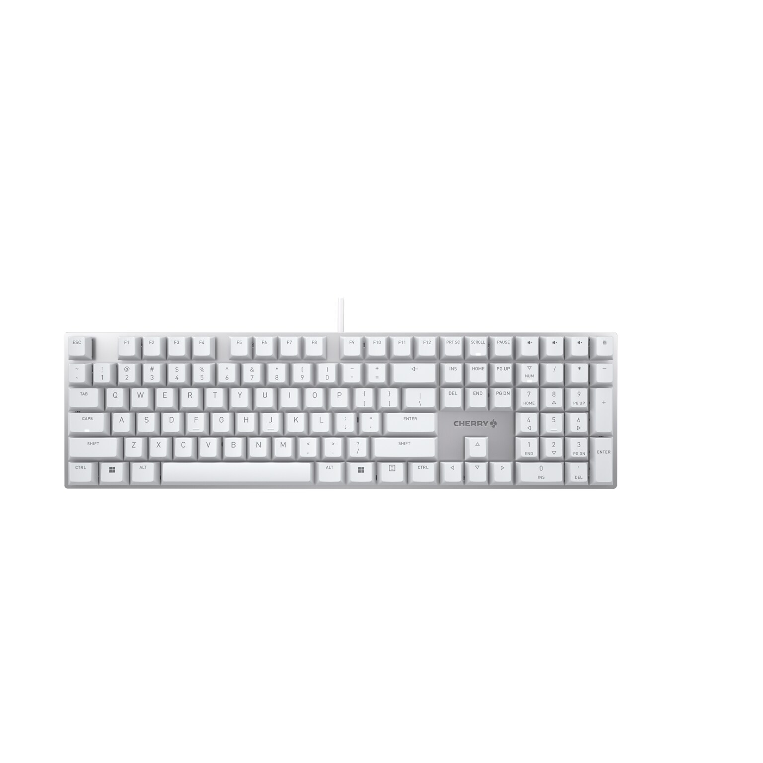 Cherry KC 200 MX Wired Mechanical Keyboard, White/Silver, G80-3950LHBUS-1