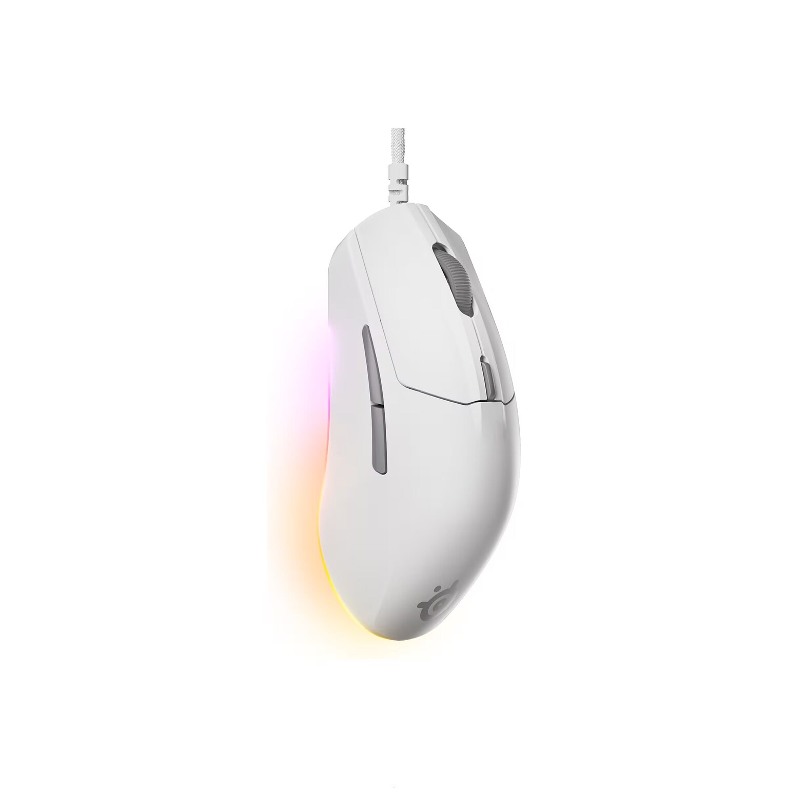 SteelSeries Rival 3 Gen 2 Ergonomic Ambidextrous Optical USB Gaming Mouse, White (62703)