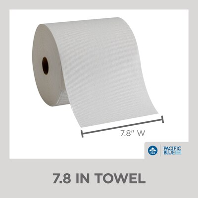 Pacific Blue Basic Recycled Hardwound Paper Towels, 1-ply, 800 ft./Roll, 6 Rolls/Carton (26601)